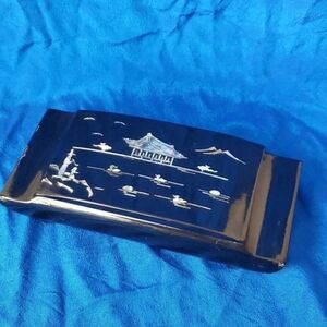 EUC. VTG. Black Asian Smoking Box, Lacquer Small Size